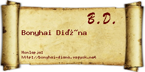 Bonyhai Diána névjegykártya